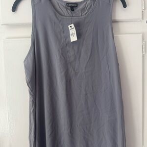 Express Sleeveless Shell Tank in Light Gray